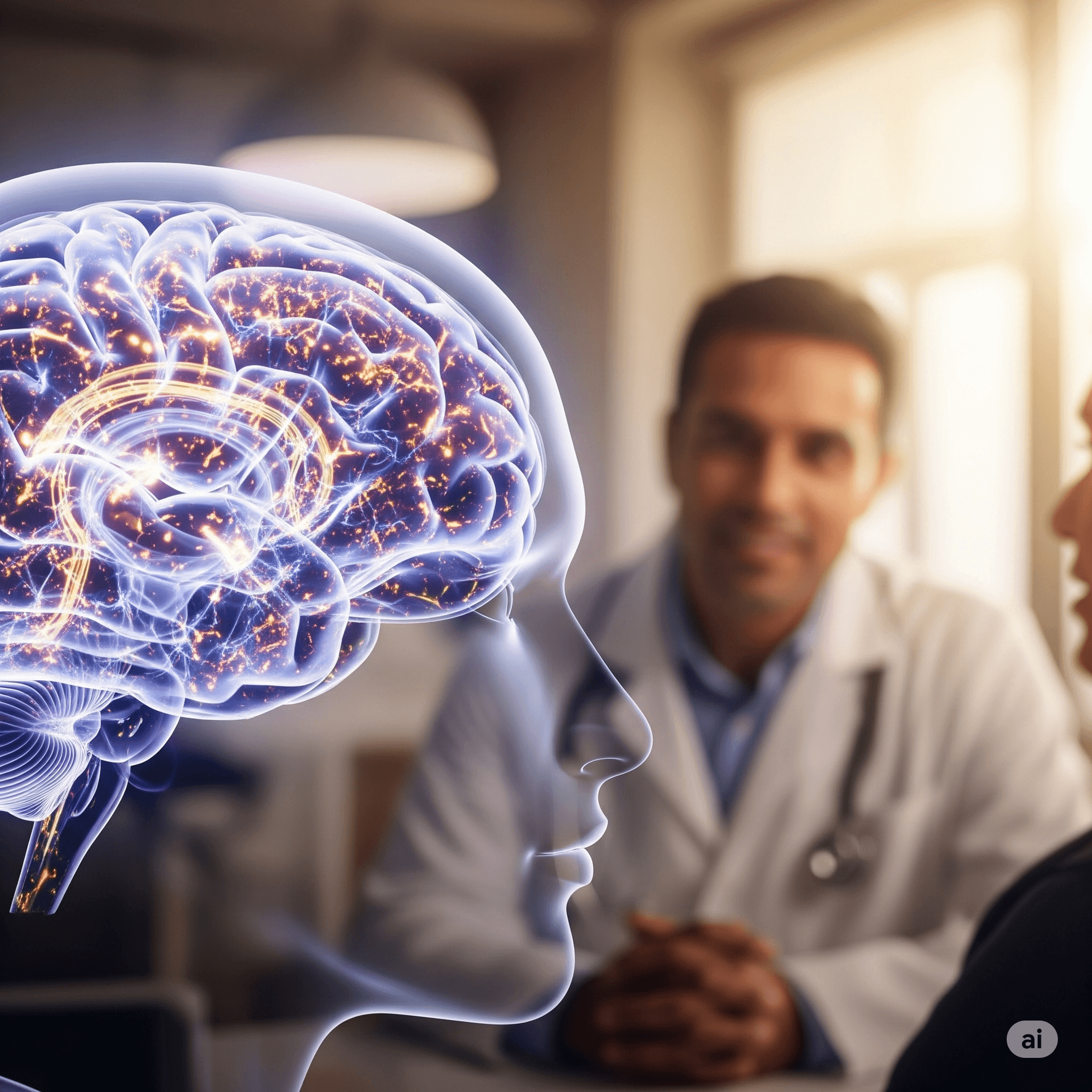 Gráfico médico que ilustra la obesidad como una enfermedad compleja, mostrando la conexión entre el tejido adiposo, las hormonas y el cerebro.